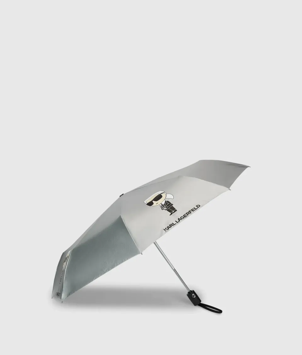 Karl Lagerfeld Ikon Metallic Regenschirm kompakt