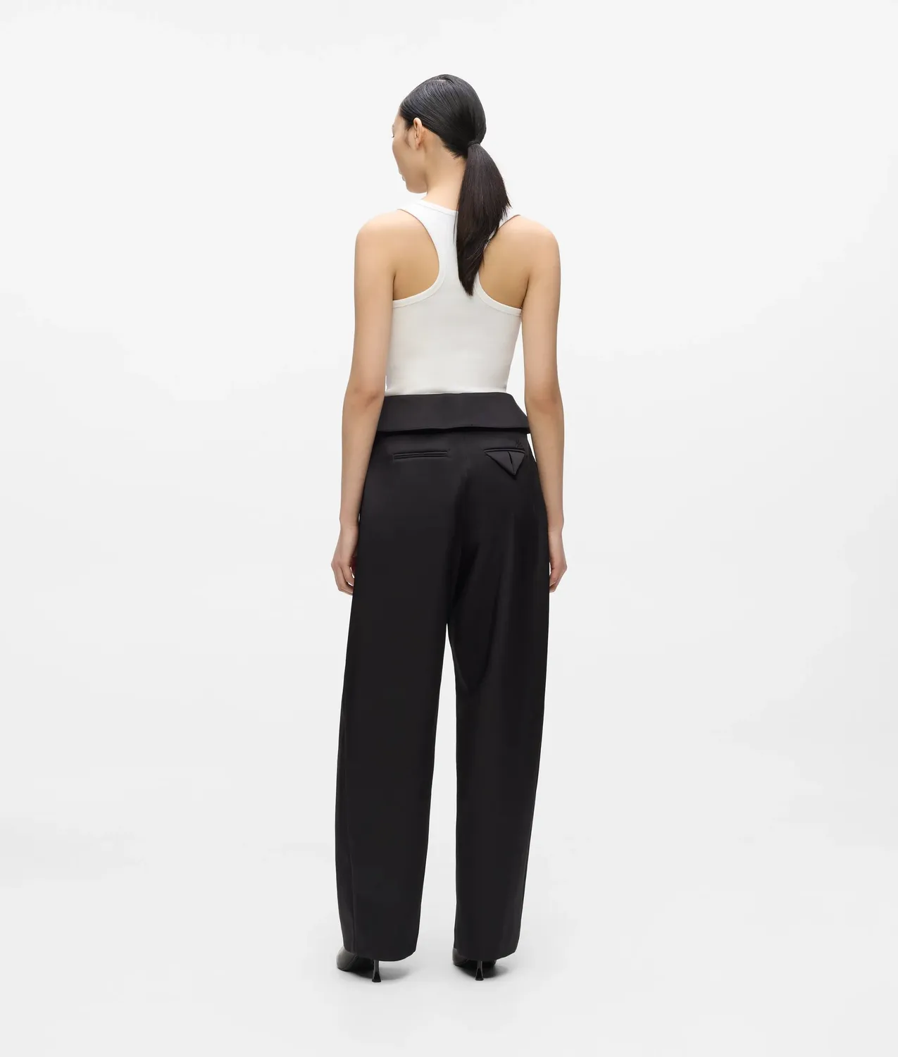 Karl Lagerfeld KL Studio Hose Satin Barrel-Leg hoch