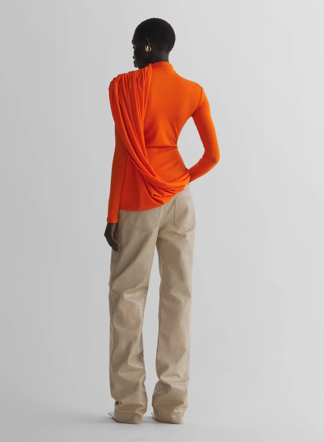 Mugler Cascade Top Orange Wolljersey