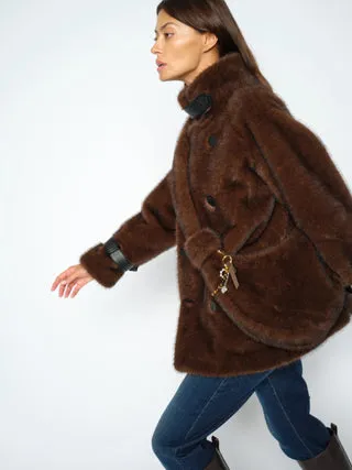 Mos Mosh MMCia Faux Fur Tasche Plüsch rund