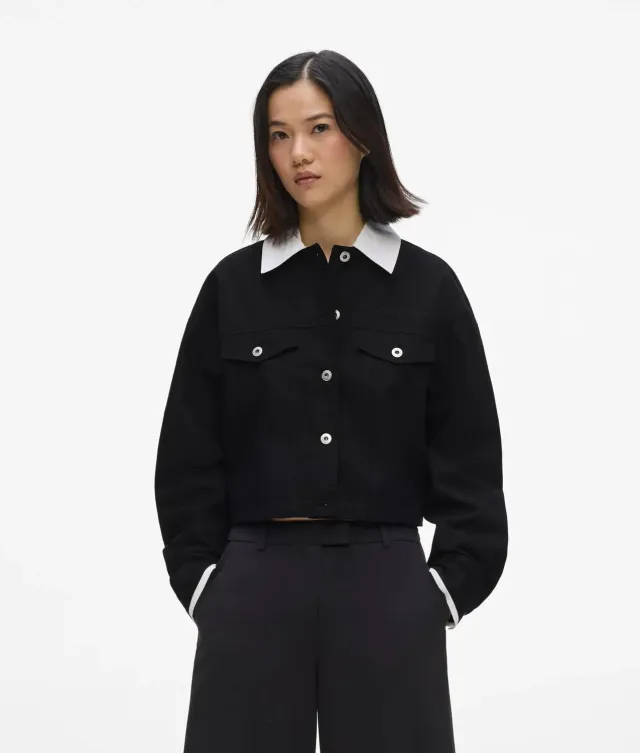 Karl Lagerfeld Jeans Canvas Jacke schwarz-weiß