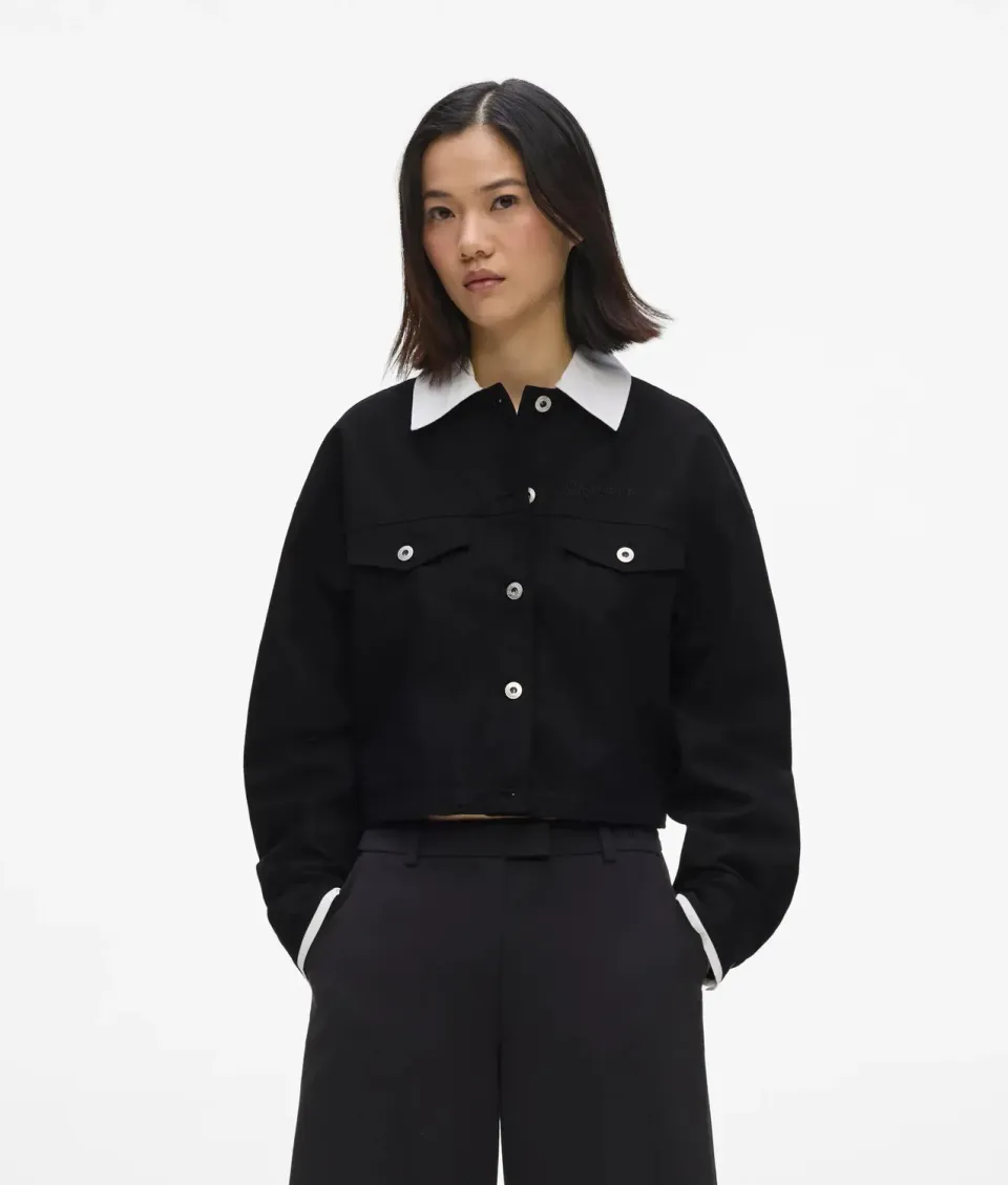 Karl Lagerfeld Jeans Canvas Jacke schwarz-weiß