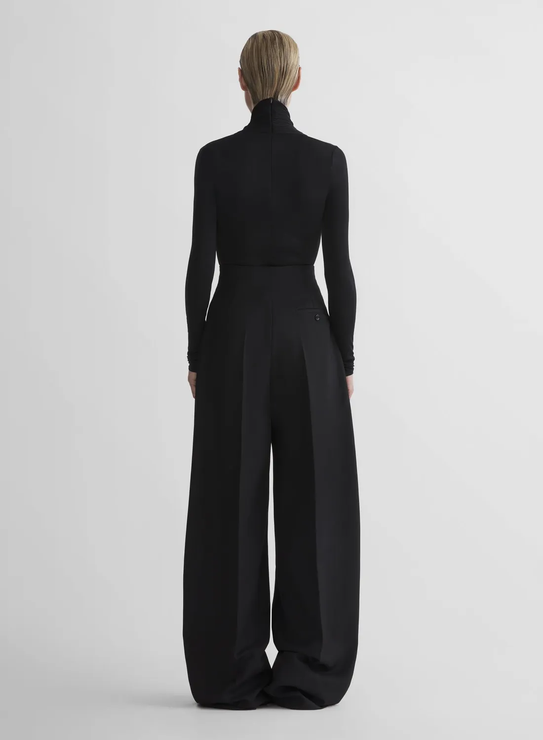 Mugler Wide Pleated Trousers Stoffhose Schwarz