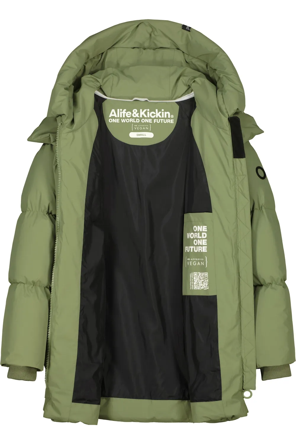 Alife & Kickin LykkeAK A Puffer Parka Damen grün gefüttert