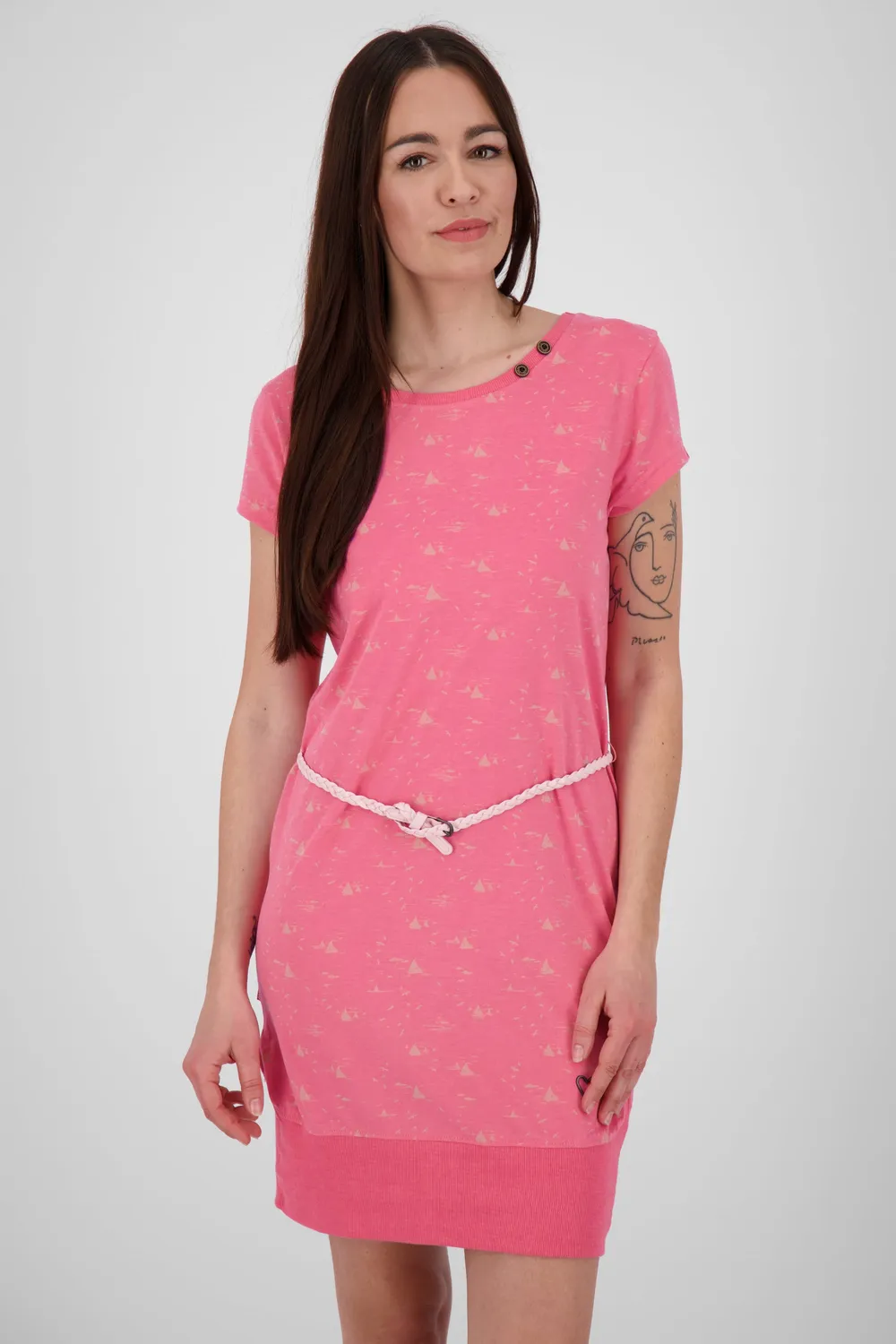 Alife & Kickin CocoAK Kleid Rosa Jersey mit Gürtel