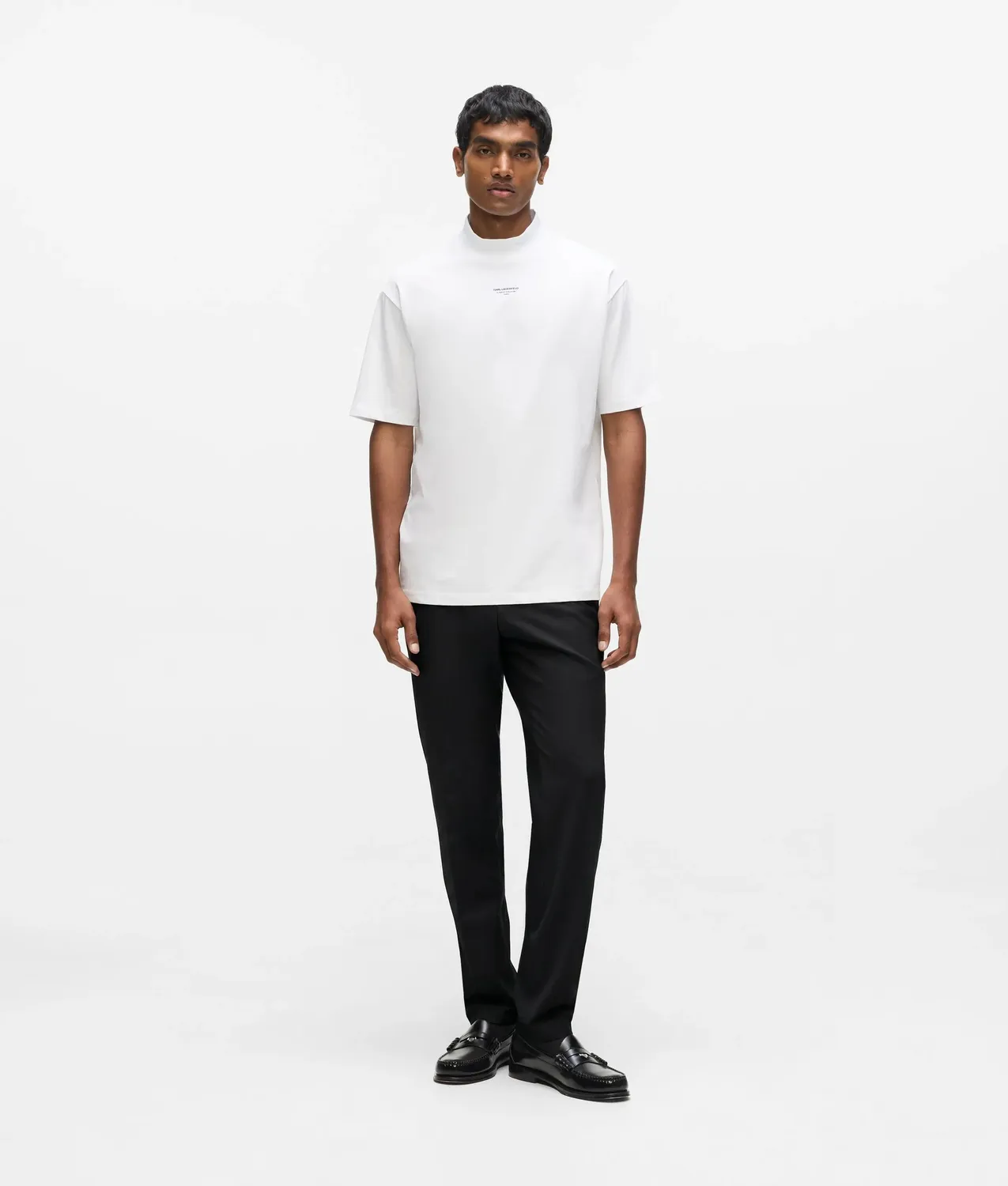 Karl Lagerfeld Mock-Neck T-Shirt Herren Jersey