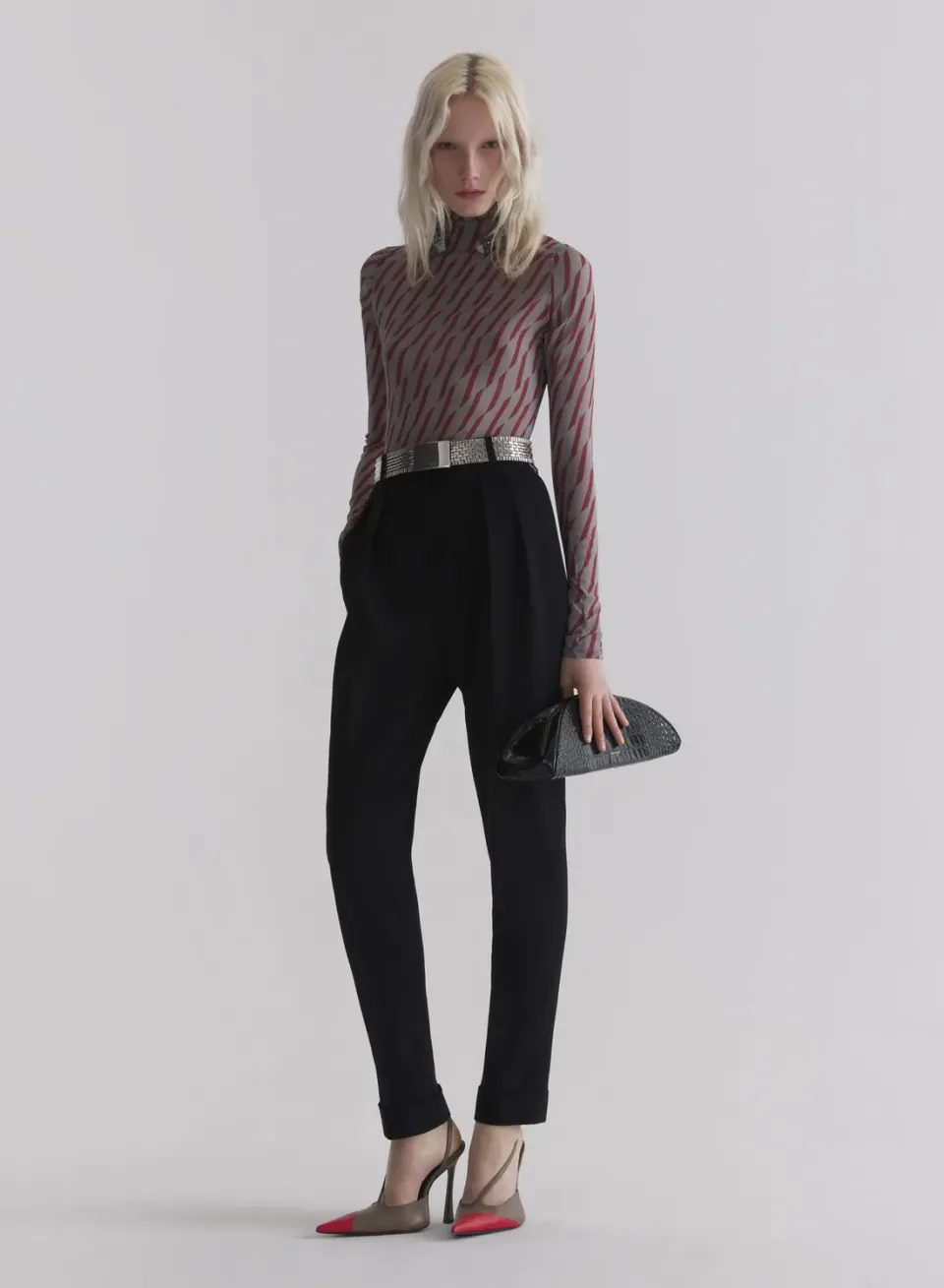 Mugler Black Carrot Pants Wolle schwarz