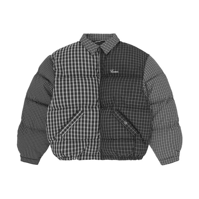 Corteiz Bolo Down Jacke Daunenjacke Black Plaid wasserabweisend