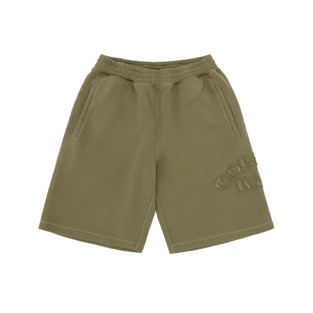 Corteiz Diplomatic Sweatshort Shorts Olive Baggy Fit