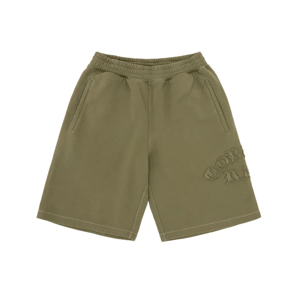 Corteiz Diplomatic Sweatshort Shorts Olive Baggy Fit