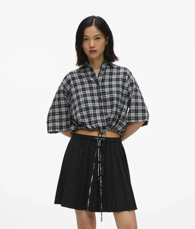 Karl Lagerfeld KL Jeans Bluse kariert cropped boxy