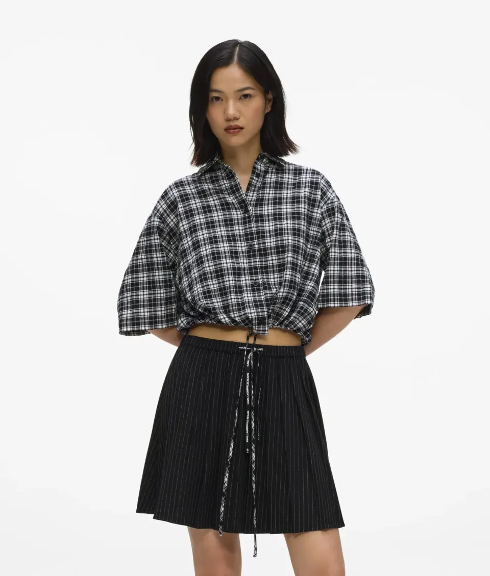 Karl Lagerfeld KL Jeans Bluse kariert cropped boxy