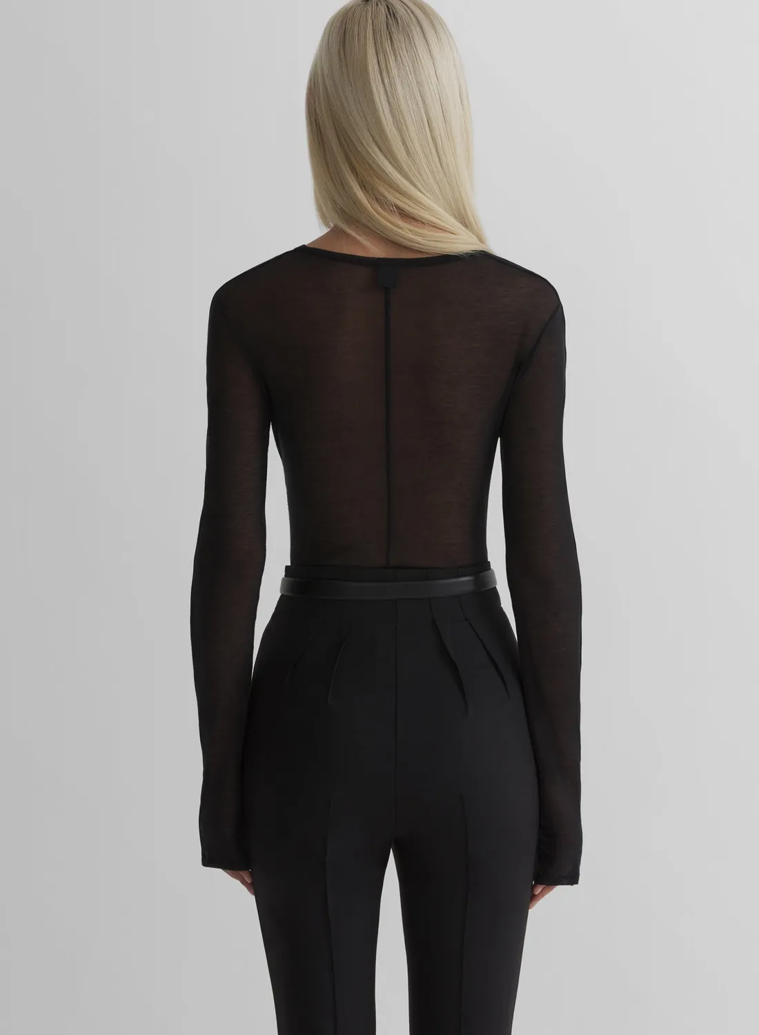 Mugler Black Tuxedo Bodysuit Body Schwarz Transparent