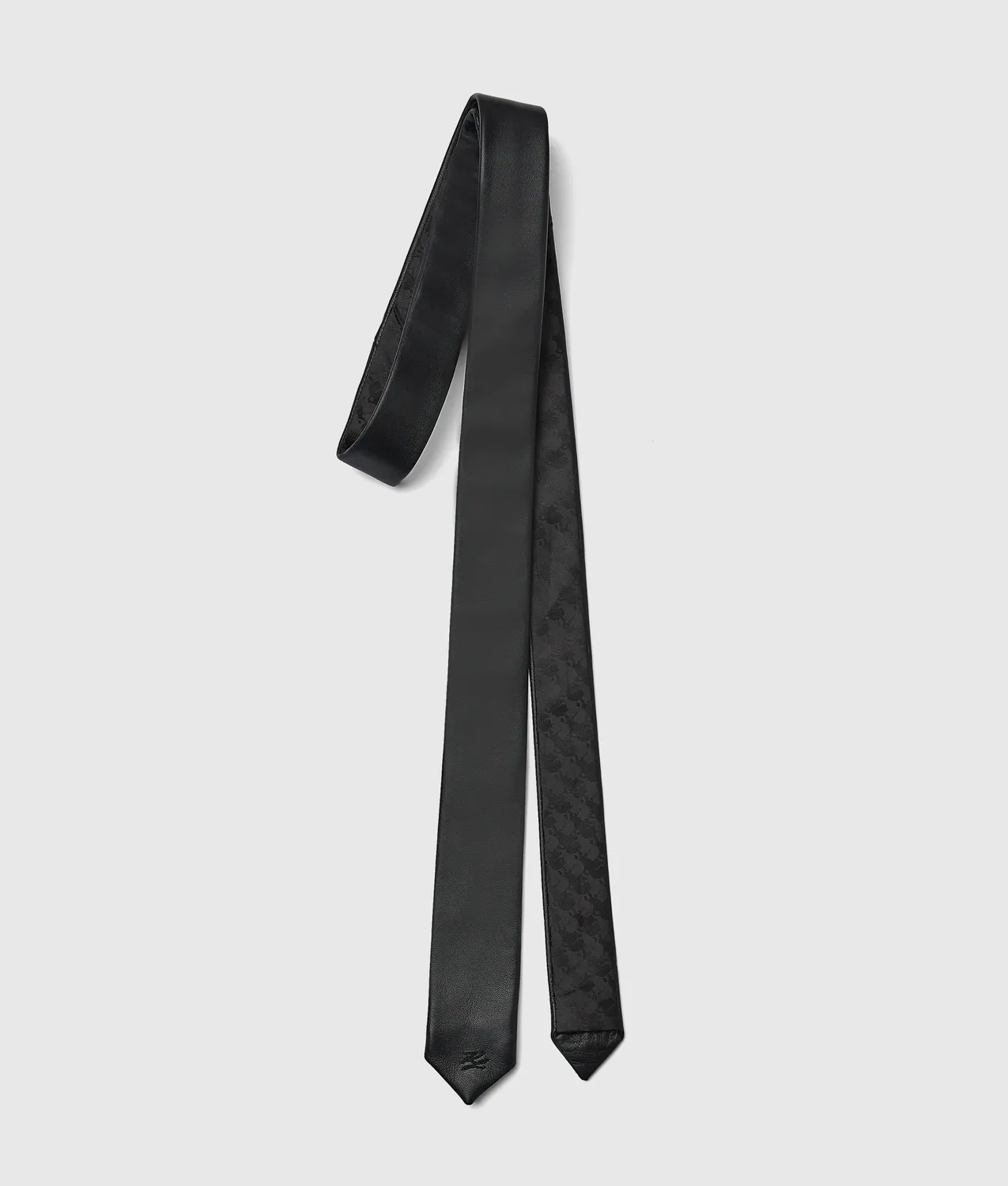 Karl Lagerfeld K/Autograph Krawatte Leder schwarz