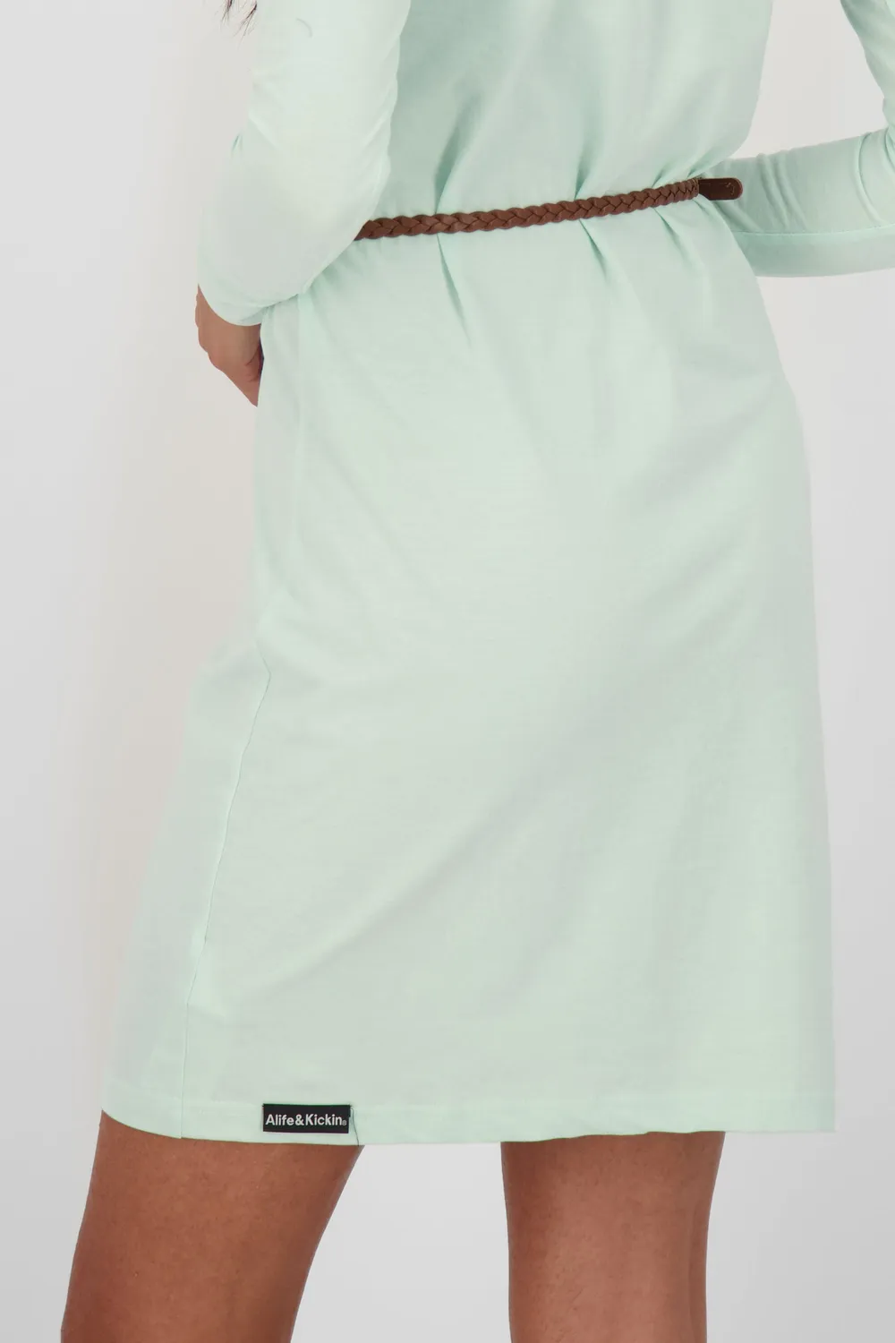Alife & Kickin EllinAK A Longsleeve Kleid Hellgrün Jersey