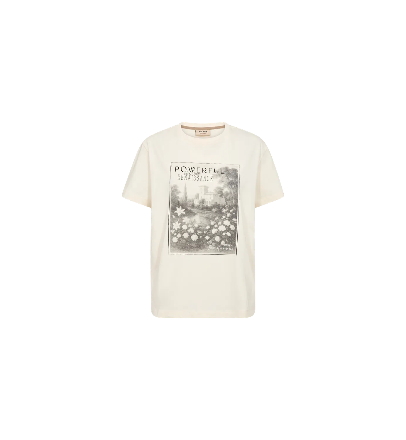 Mos Mosh MMToni O-Neck T-Shirt Ecru Print Relaxed