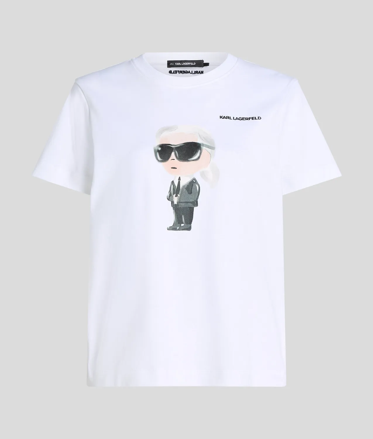 Karl Lagerfeld Ikon Aquarelle T-Shirt Bio-Baumwolle Brustprint
