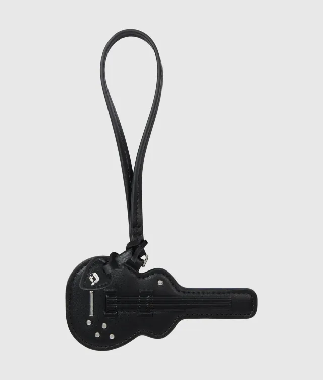 Karl Lagerfeld Ikon Guitar 3D Schlüsselanhänger Leder Schwarz