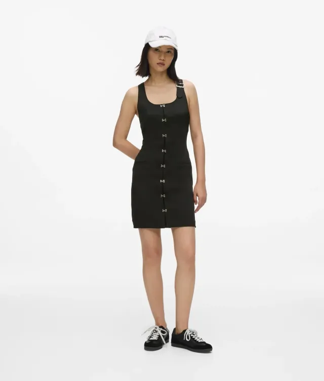 Karl Lagerfeld Satin Panel Kleid ärmellos Punk