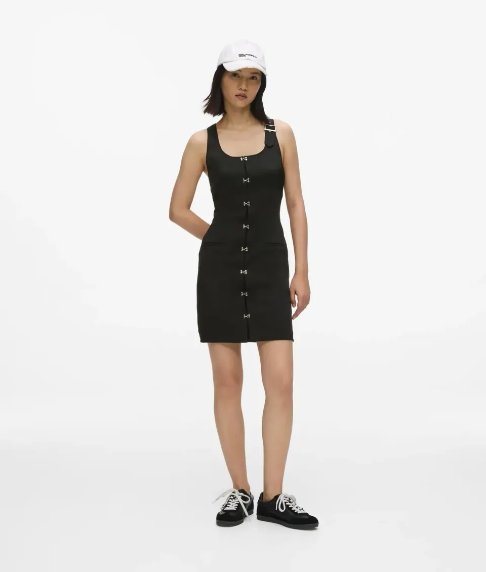 Karl Lagerfeld Satin Panel Kleid ärmellos Punk