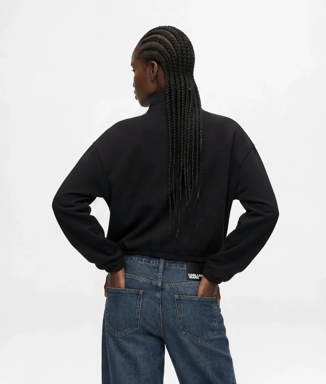 Karl Lagerfeld KL Jeans Half-Zip Sweatshirt mit Kordelzug