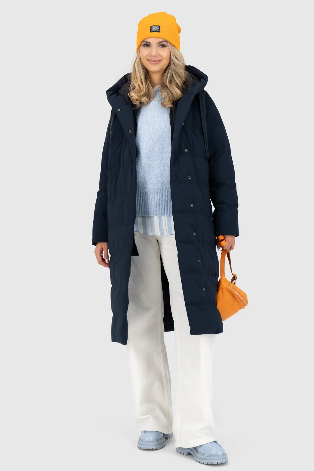 Alife & Kickin DitteAK A Puffer Coat Dunkelblau lang