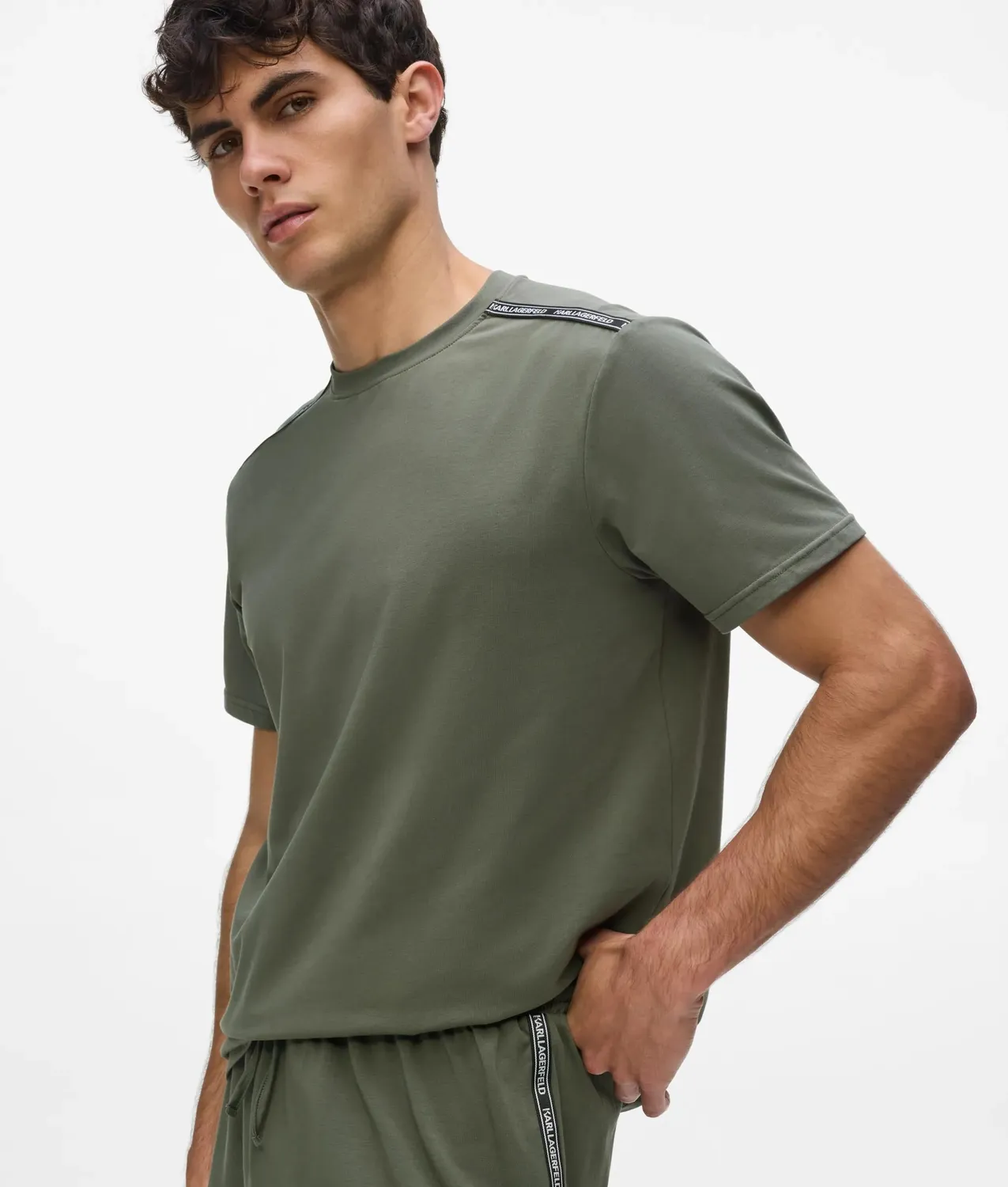Karl Lagerfeld Logo Tape Pyjama Set kurz