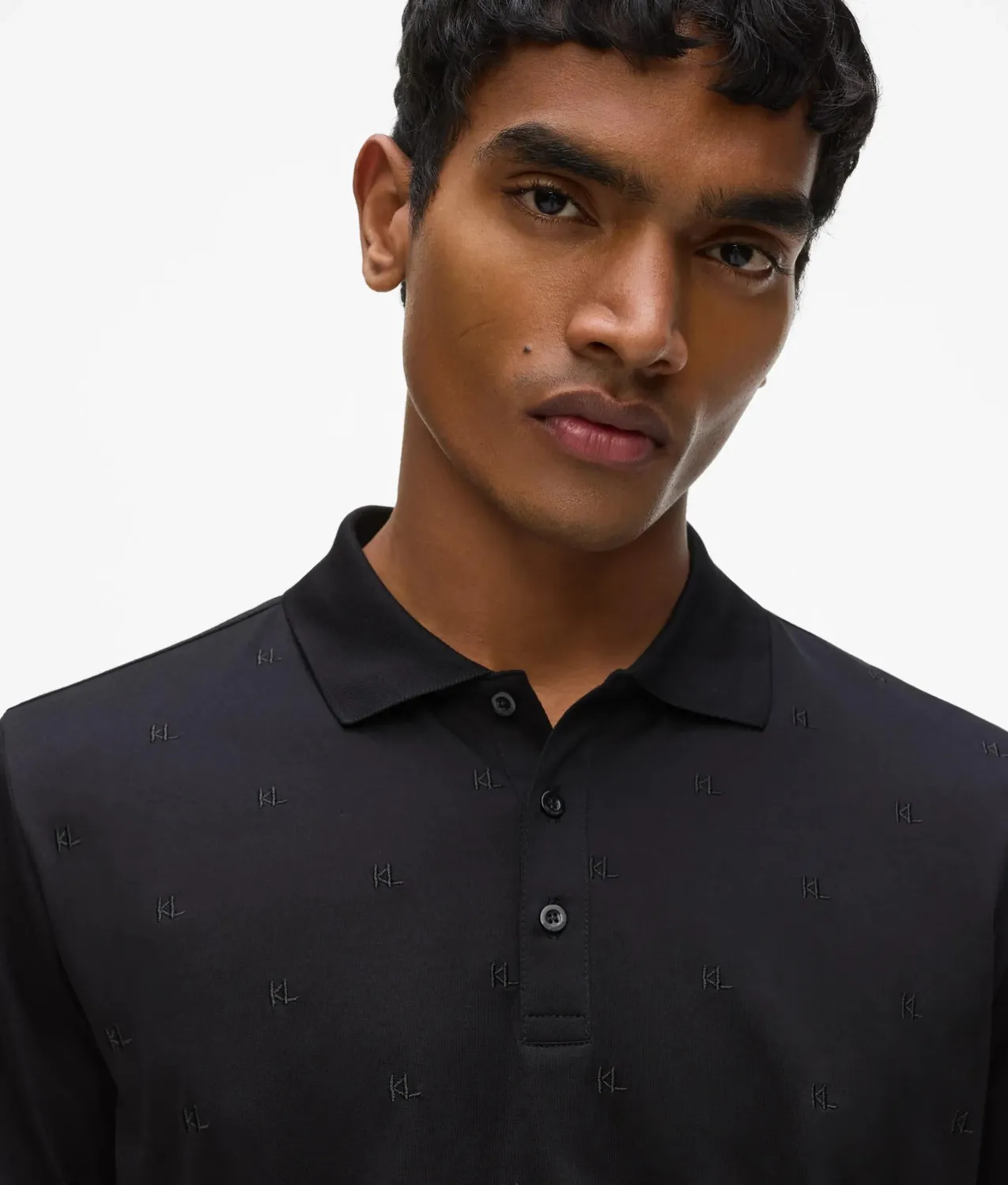 Karl Lagerfeld Monogram Poloshirt Baumwolle Herren