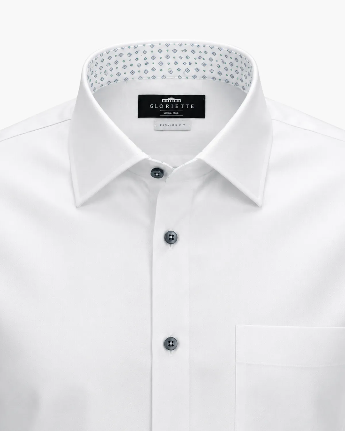 Gloriette Windsor Farbakzent Hemd weiß Fashion Fit Easy Care