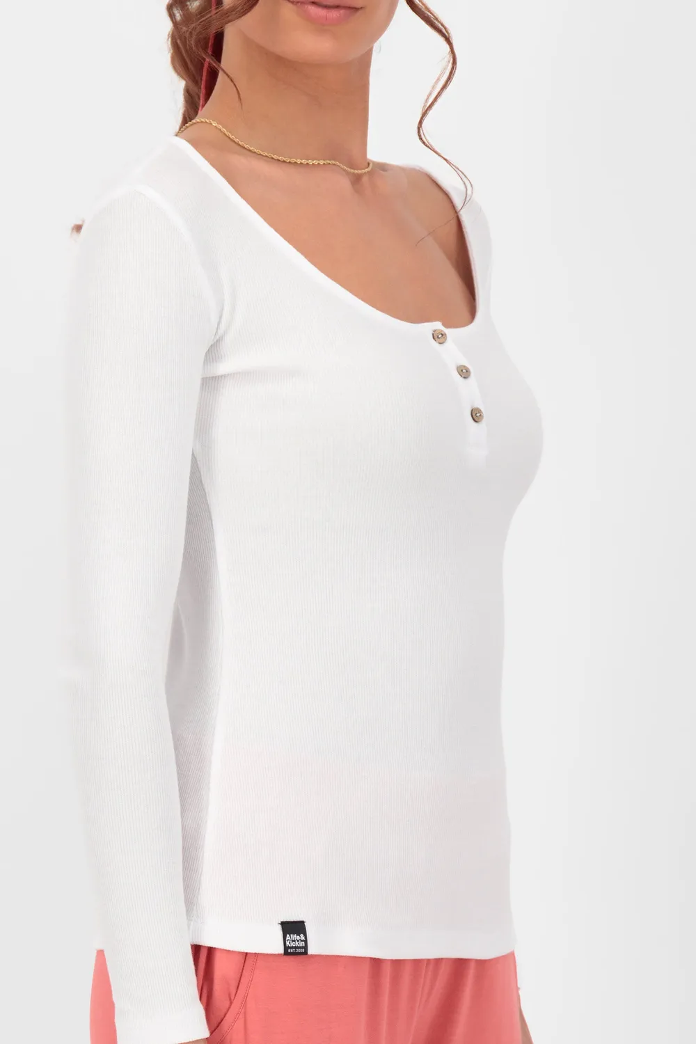 Alife & Kickin MaritAK A Longsleeve Weiß Ripp Basic