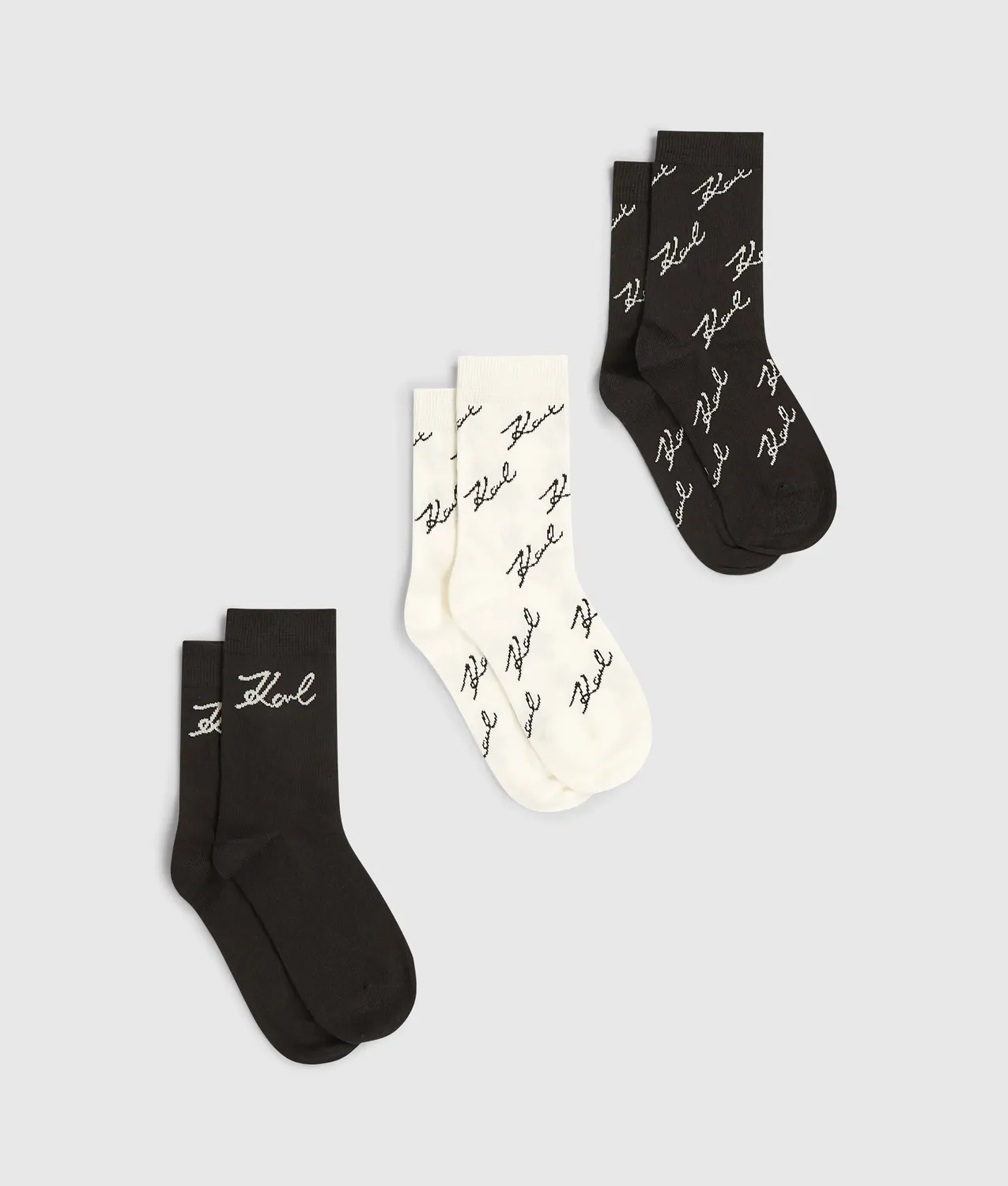 Karl Lagerfeld Signature Print Socken 3er-Pack Baumwolle Gr. 5-8