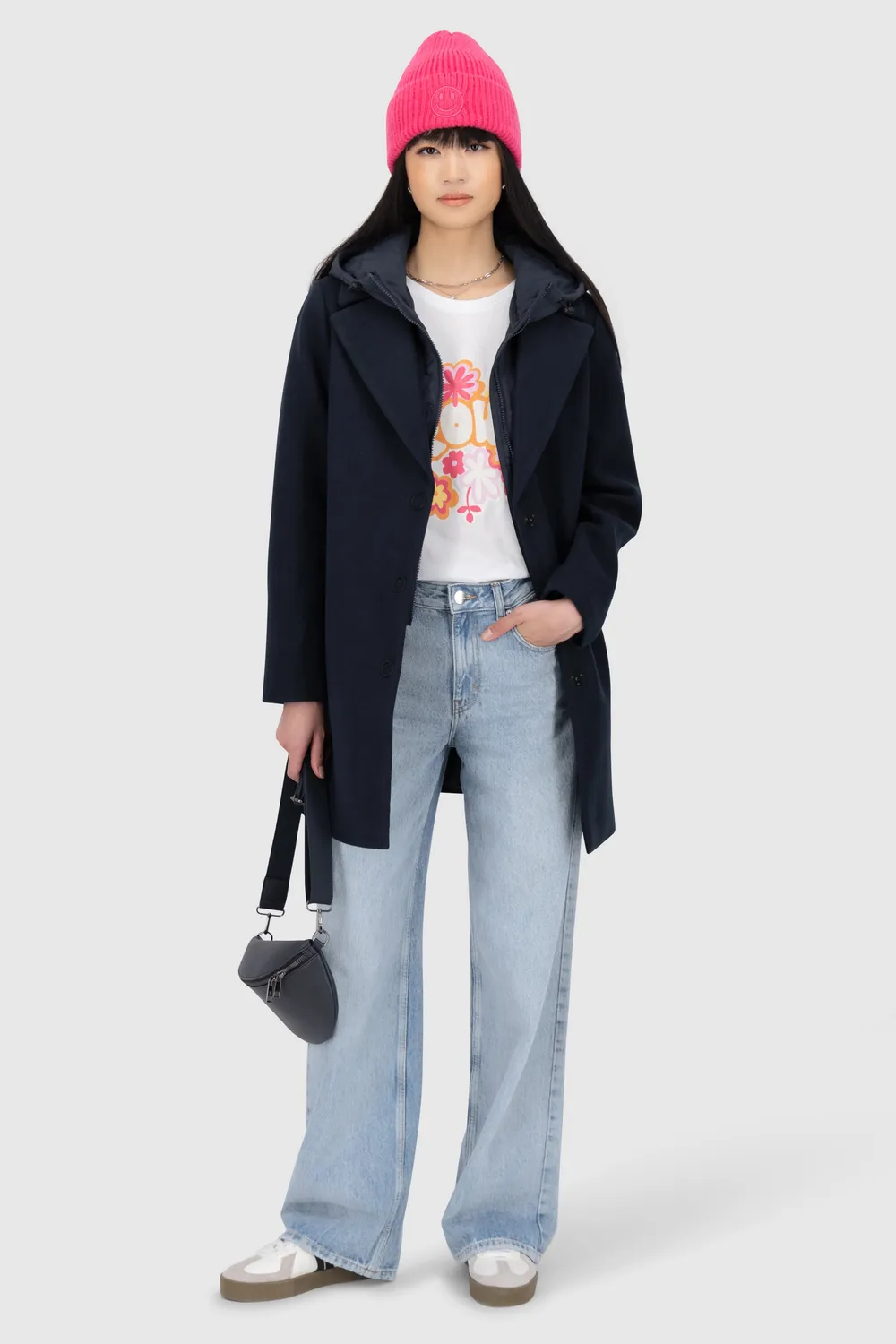 Alife & Kickin AjaAK A Jacket Wintermantel Dunkelblau Wolloptik