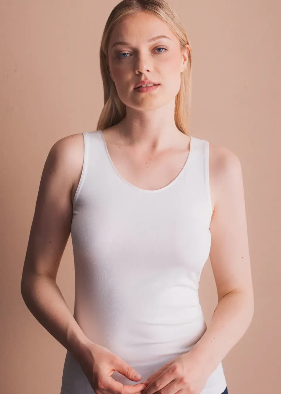Senatex Basic-Top mit Rundhals Top Cream Gr.34 schmal