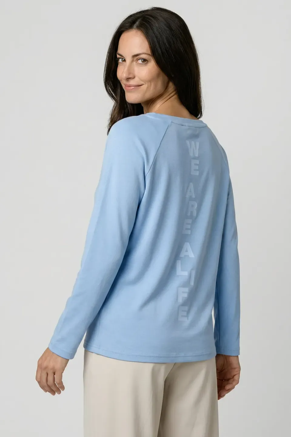 Alife & Kickin GaiaAK P Longsleeve Hellblau Print Baumwolle