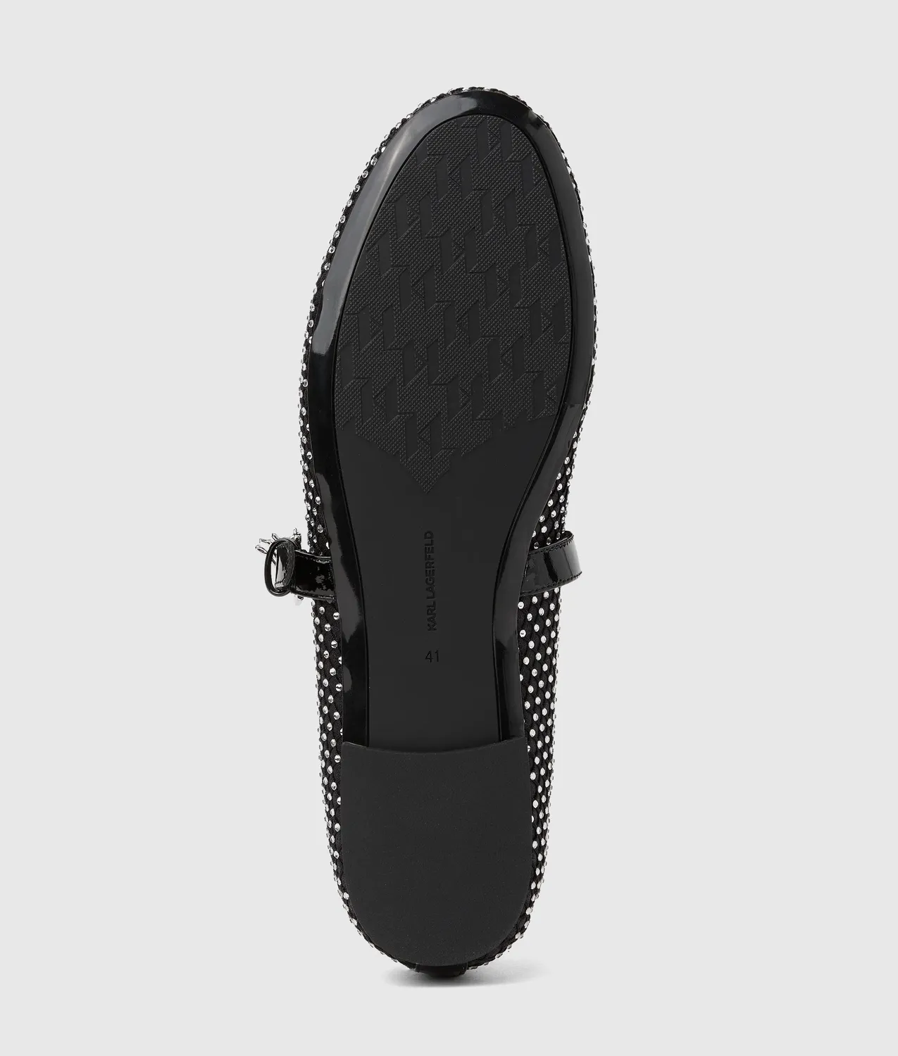 Karl Lagerfeld Karo Mary Janes Mesh Strass Riemen