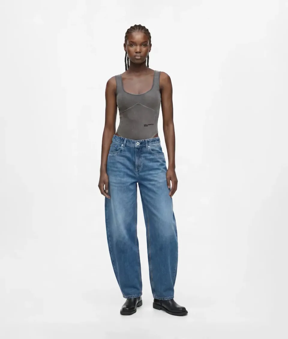 Karl Lagerfeld Barrel-Leg Jeans Damen W27 L30 Denim