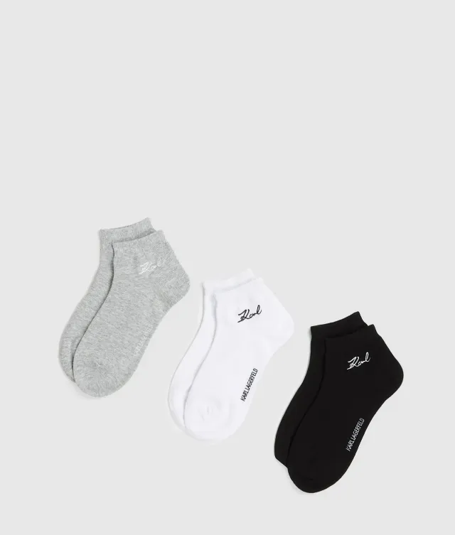 Karl Lagerfeld Signature Kurzsocken 3er Pack Baumwolle