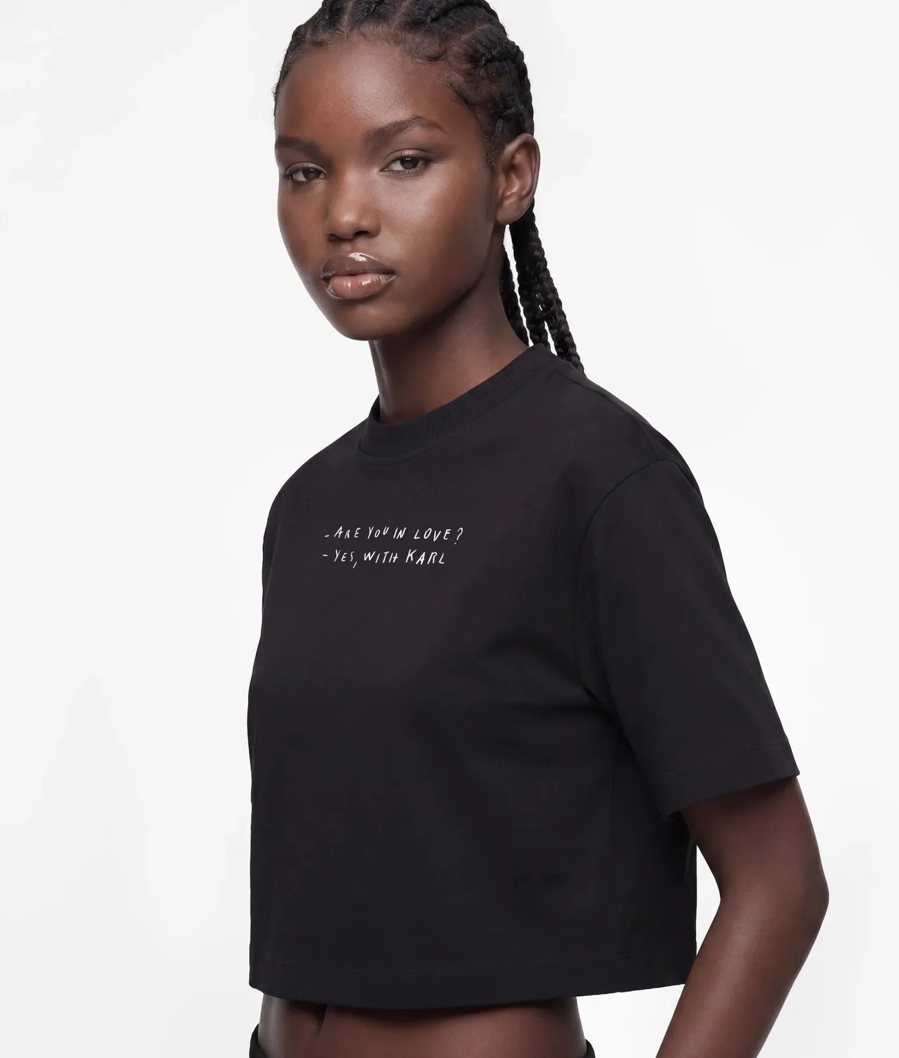 Karl Lagerfeld KLJ Pietro Terzini T-Shirt cropped weiß