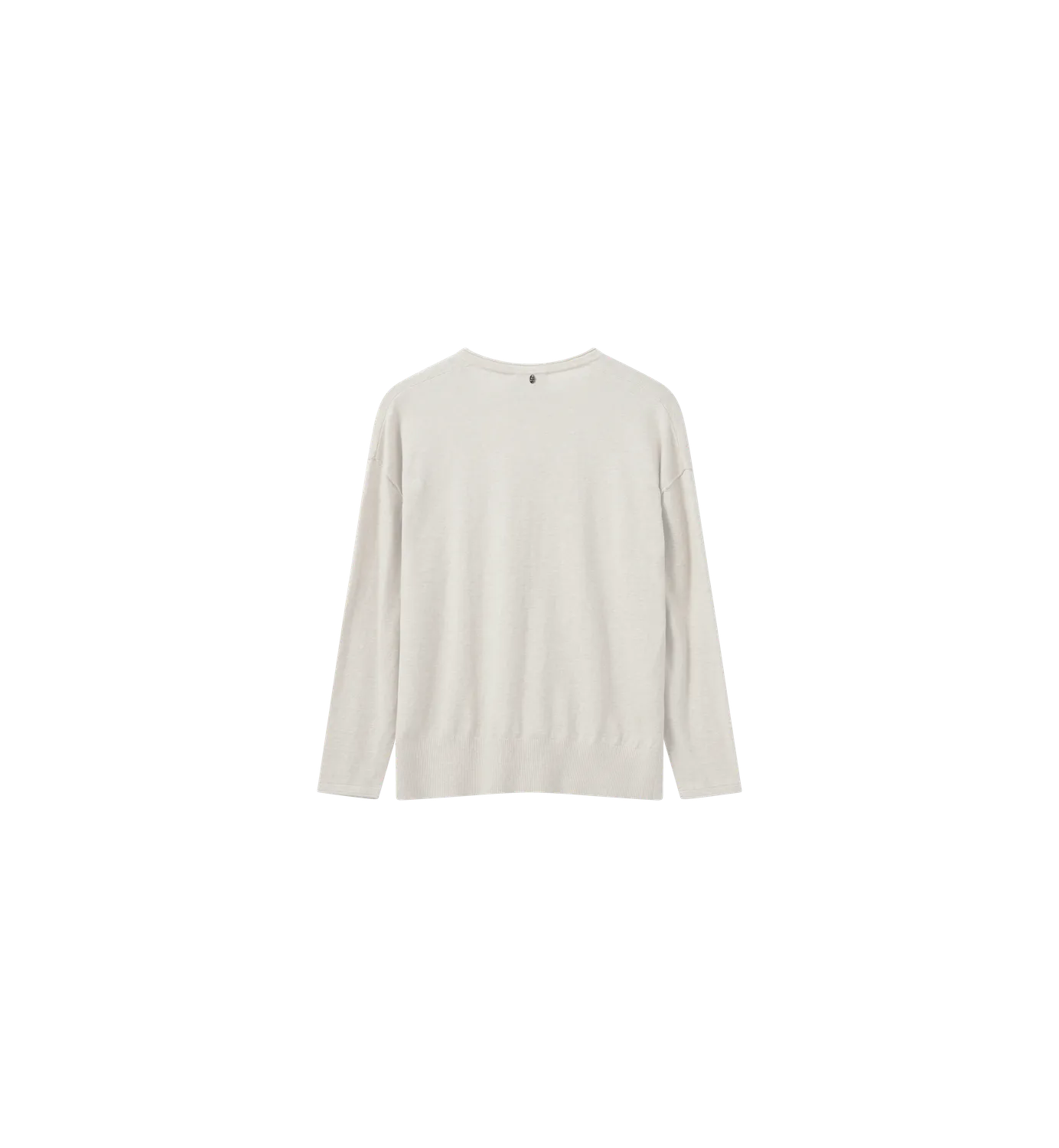 Mos Mosh MMTani V-neck Knit Pullover Ecru Baumwolle
