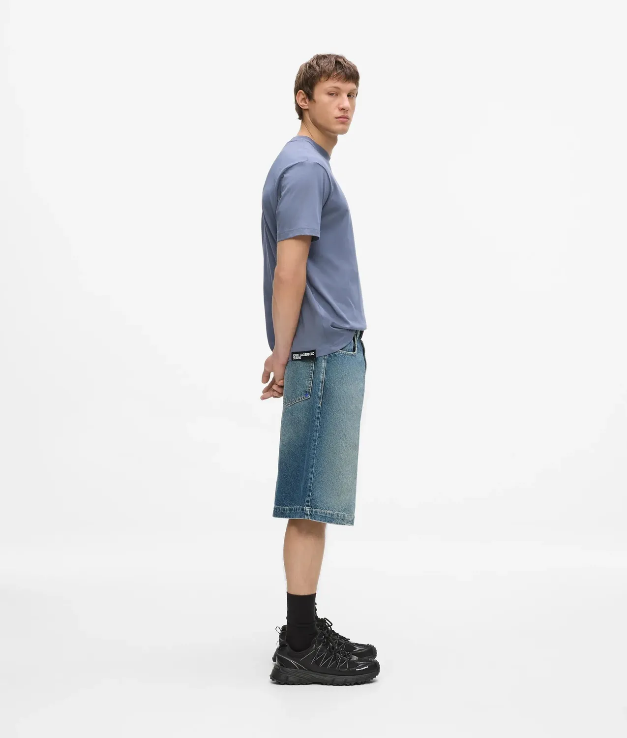 Karl Lagerfeld KL Jeans Baggy Washed Denim Shorts Herren washed