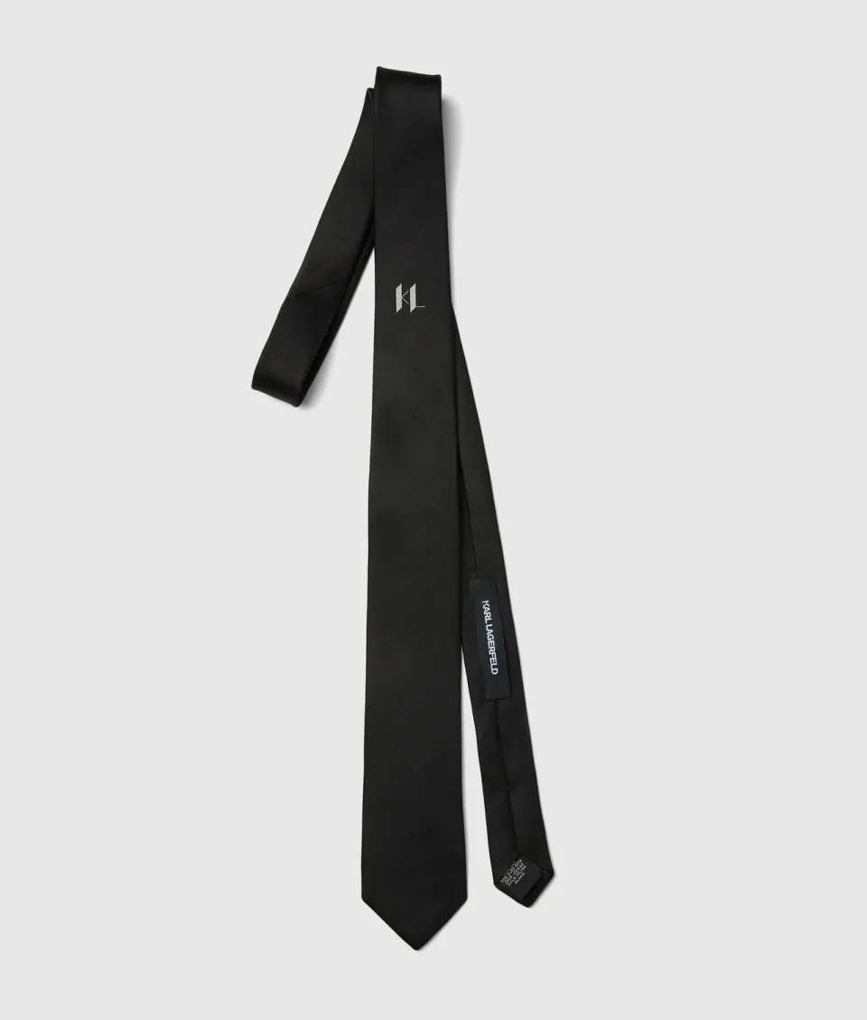 Karl Lagerfeld Monogram Krawatte Seide One Size schwarz