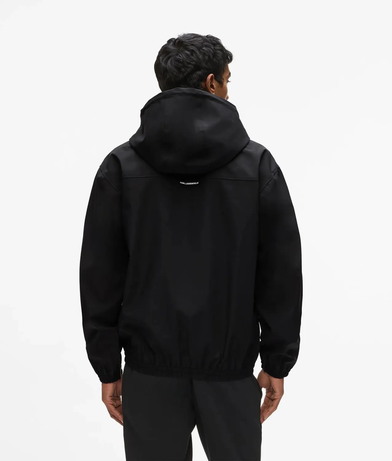 Karl Lagerfeld Hooded Logo Patch Zip-Jacke wasserabweisend