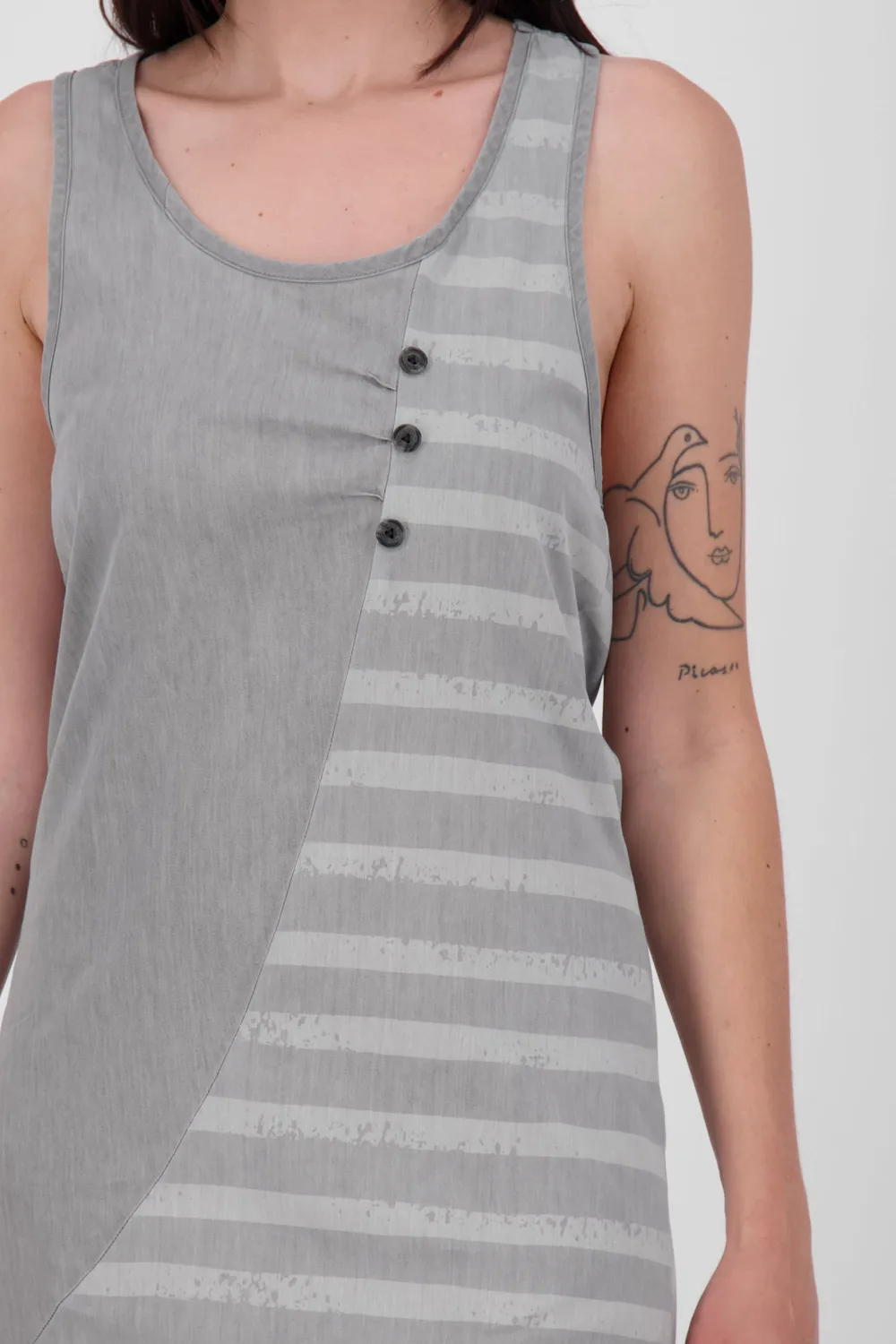 Alife & Kickin CameAK B Sommerkleid Damen grau Denim-Optik
