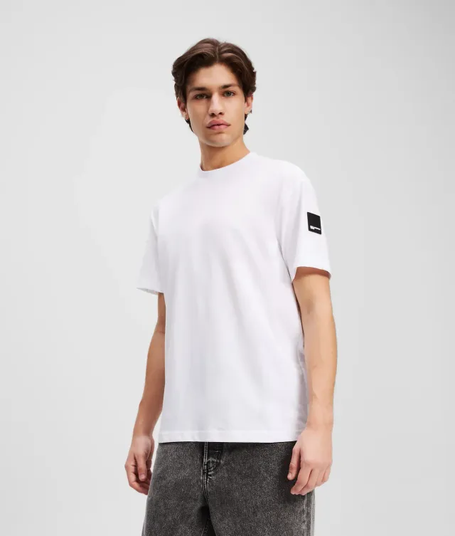 Karl Lagerfeld KL Jeans Patch Logo T-Shirt Herren Weiß