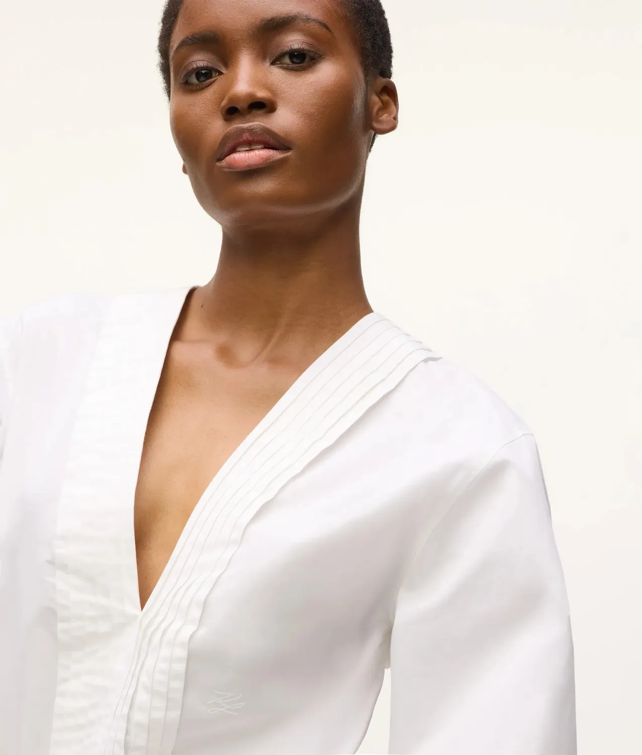 Karl Lagerfeld KL Studio Bluse V-Ausschnitt Falten