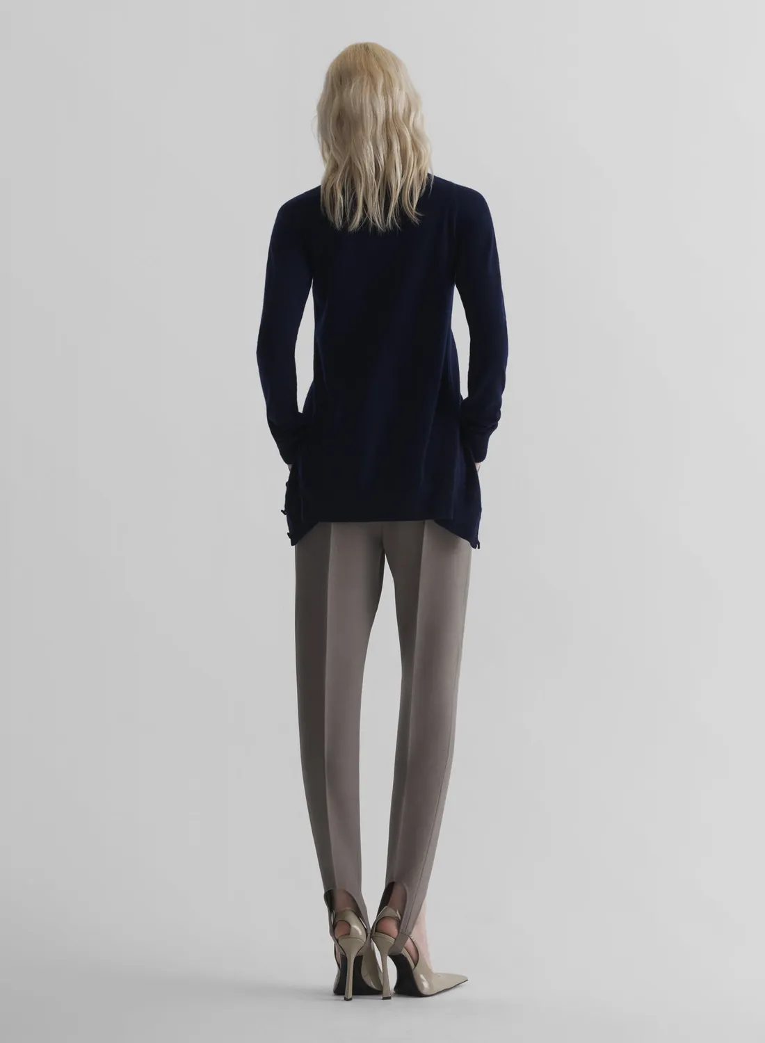 Mugler Open Cardigan Strickjacke navy Cashmere