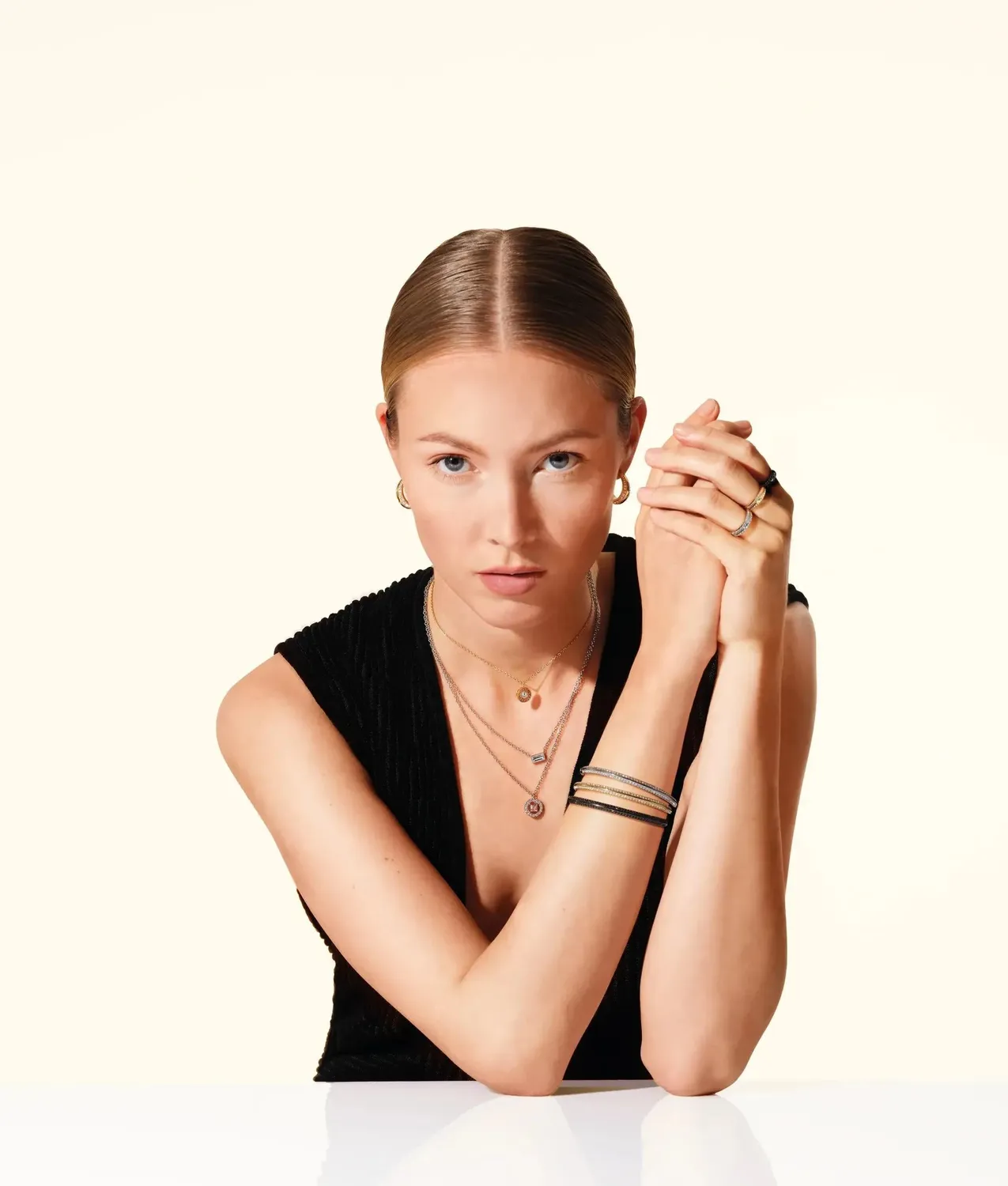 Karl Lagerfeld Gunmetal Crystal Ring Größe 12-18