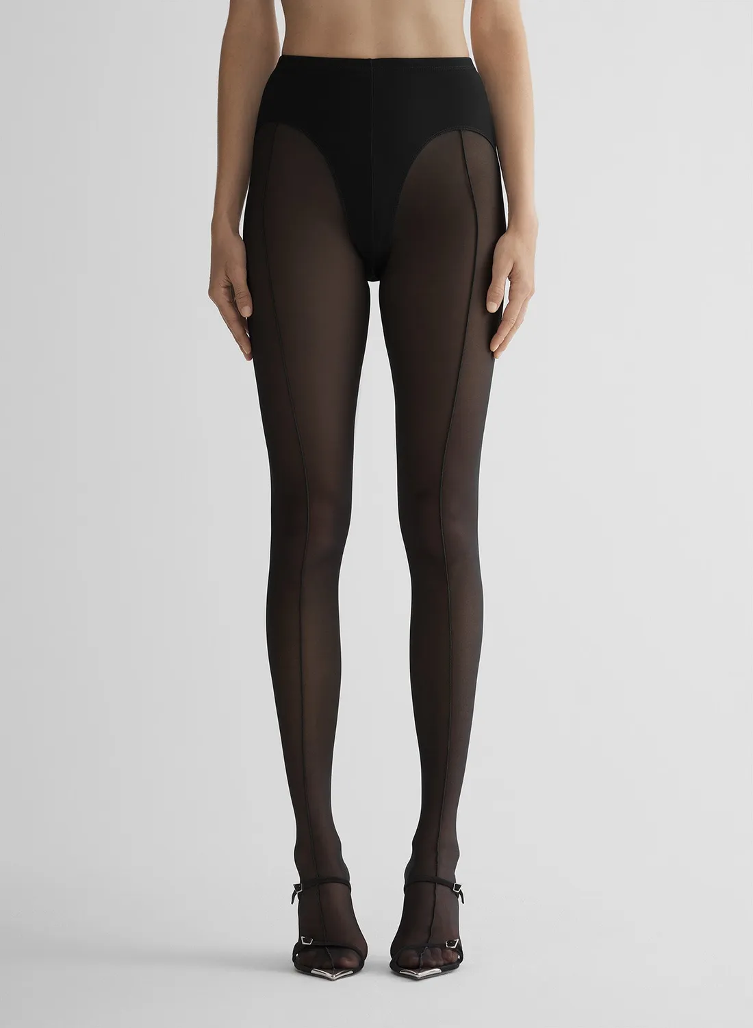 Mugler Re/Edit Strumpfhose Schwarz transparent