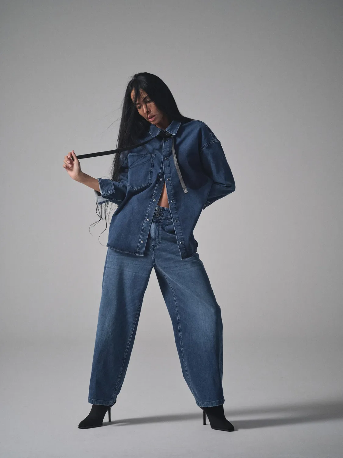Mos Mosh MMHAll Time Skjorta Hemd Denim Oversized