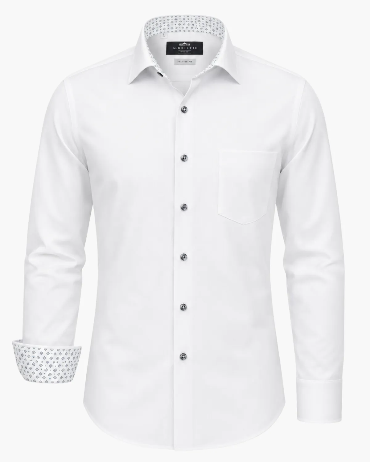 Gloriette Windsor Farbakzent Hemd weiß Fashion Fit Easy Care